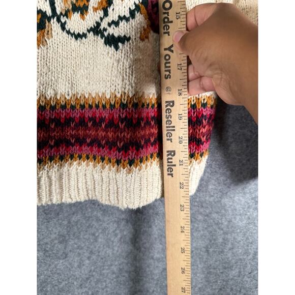 Reference Point Sweater Womens S Petite‎ Embroidered Textured Grannycore Floral - Picture 4 of 6